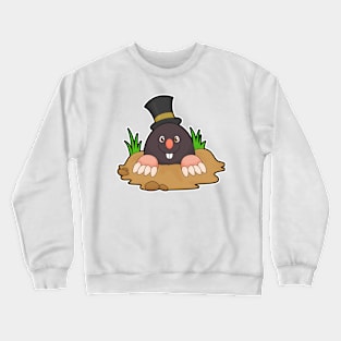 Mole with Molehill & Hat Crewneck Sweatshirt